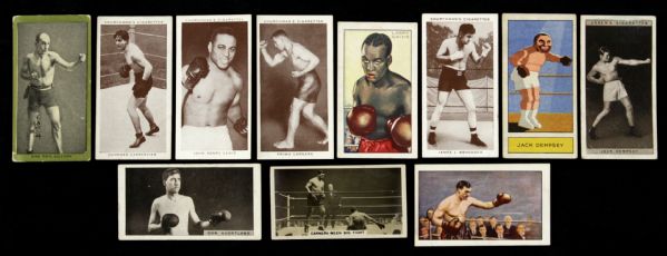 1920-30s Boxing Tobacco Card Collection - Lot of 11 w/ James Braddock, Jack Dempsey, Primo Carnera & More