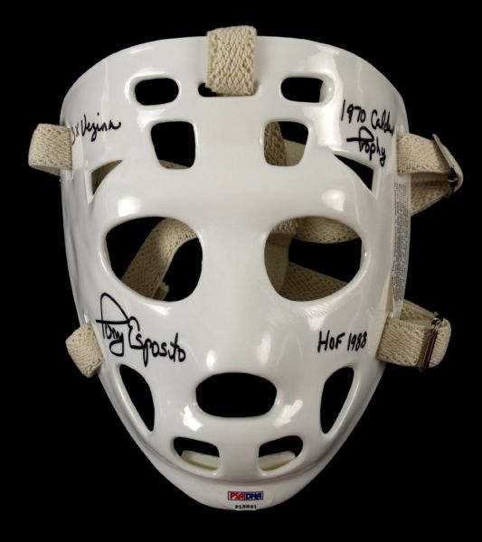 1990s Tony Esposito Chicago Blackhawks Signed Vintage Full Size Hockey Mask (PSA/DNA)