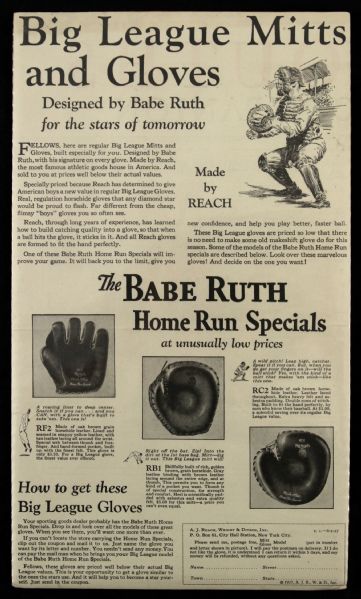 1920-50s Vintage Baseball Adverts - Lot of 13 w/ Mickey Mantle, Ty Cobb, Babe Ruth & More