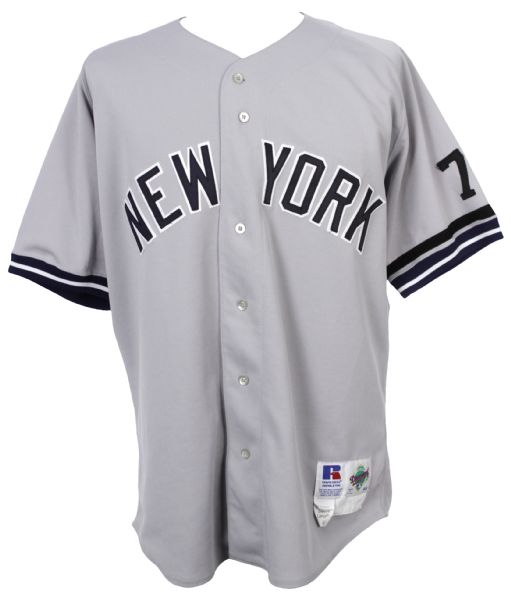 1995 Paul ONeill New York Yankees Game Worn Road Jersey w/ Mickey Mantle Memorial Armband & Seven (MEARS A10)