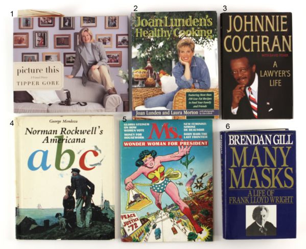 1970-2000s Football Basketball Politics Americana Signed Book Collection - Lot of 20 w/ Paul Hornung, Norman Rockwell, Rosie ODonnell & More 