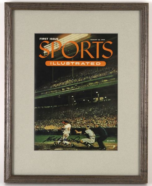 1980s Eddie Mathews Milwaukee Braves Signed 14" x 18" Framed Original Printing First Issue of Sports Illustrated (MEARS LOA)