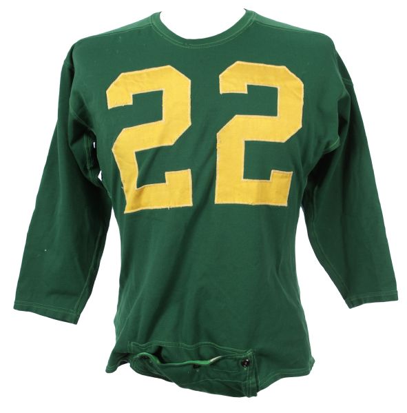 1957-59 University of Oregon Game Worn Durene Football Jersey w/ 6 Button Crotch Piece (MEARS LOA)