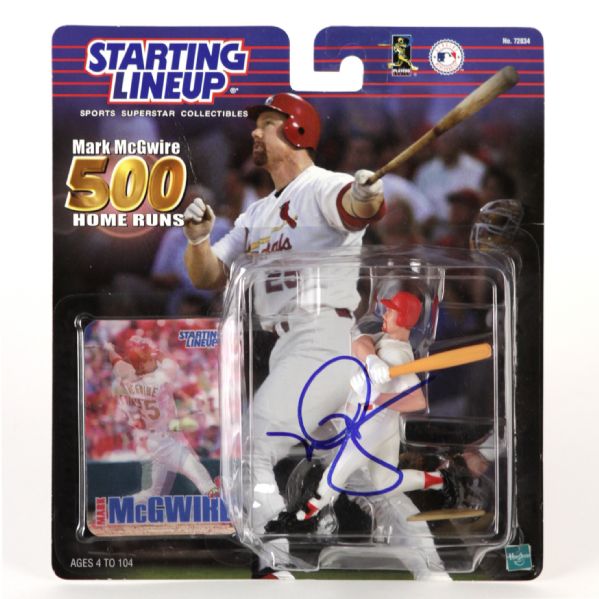 1999-2000 Mark McGwire St. Louis Cardinals Signed MOC Starting Lineup and ESPN the Magazine (JSA)