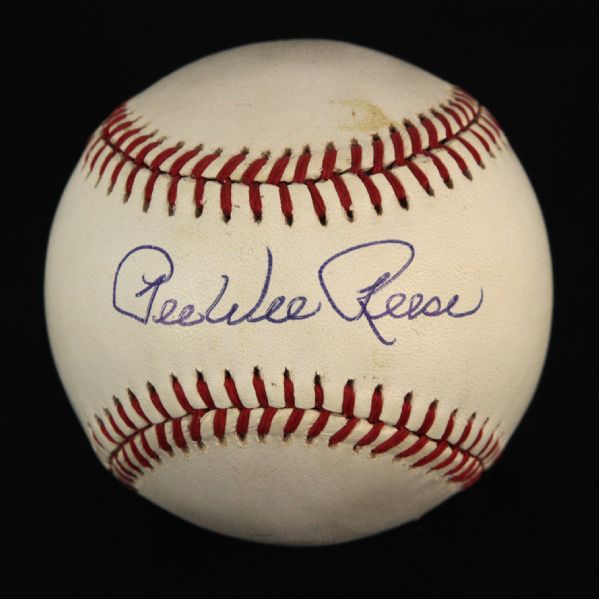1989-93 Pee Wee Reese Brooklyn Dodgers Single Signed ONL White Baseball (JSA)