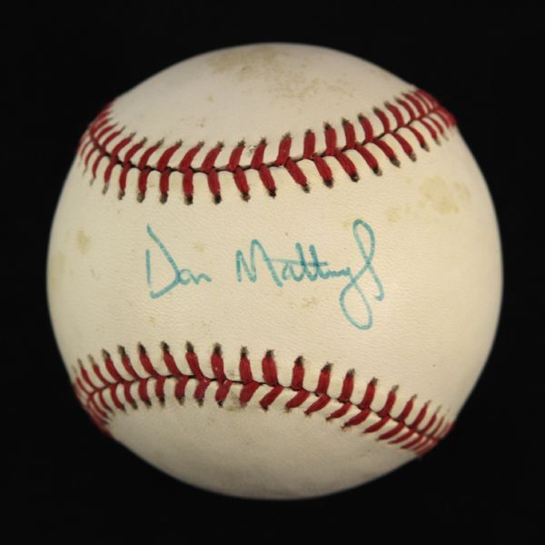 1984-94 Don Mattingly New York Yankees Single Signed OAL Brown Baseball (JSA)