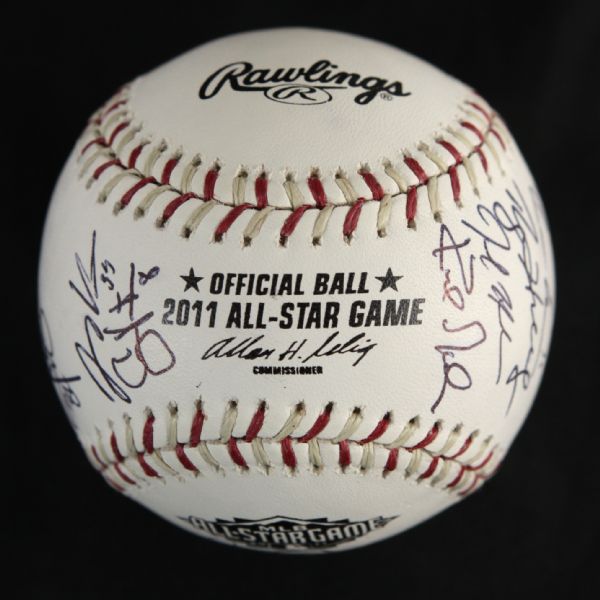 2011 National League All Star Team Multi Signed OML Selig All Star Game Baseball w/ 22 Signatures (JSA)