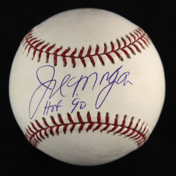 2000s Joe Morgan Cincinnati Red Single Signed OML Selig Baseball (JSA)