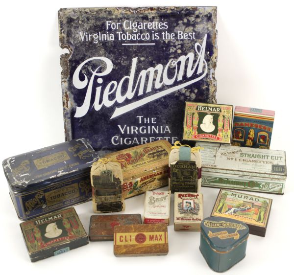 1890-1910s Tobacco Tins & Cigarette Box Collection - Lot of 15 w/ T206 Card