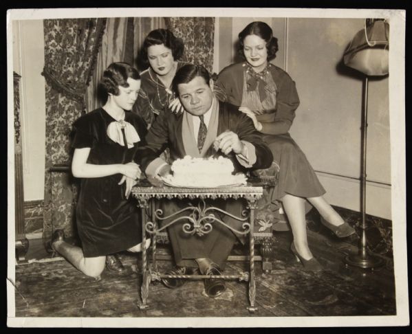 1934 Babe Ruth New York Yankees Celebrates 40th Birthday w/ Family Original 8" x 10" Photo
