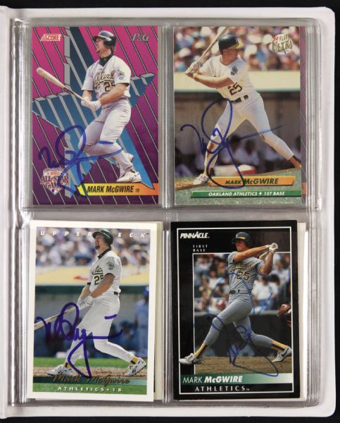19880-93 Mark McGwire Oakland Athletics Baseball Card Collection - Lot of 13 w/ 6 Signed (JSA)