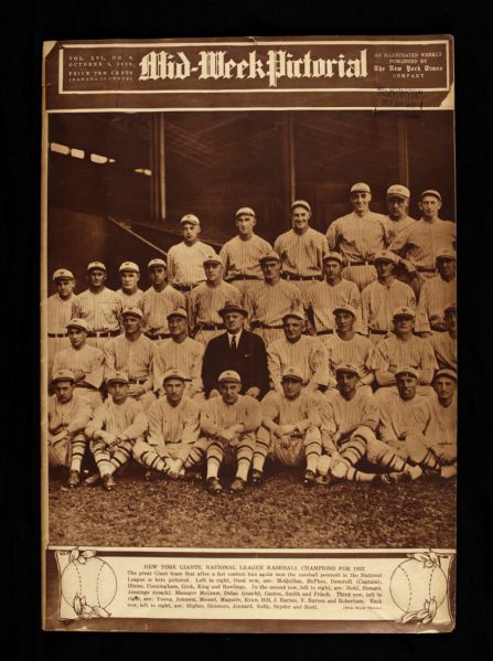 1922 New York Times Mid-Week Pictorial w/ National League Champion New York Giants on Cover