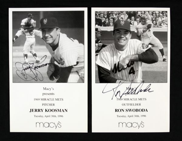 1996 Jerry Koosman Ron Swoboda New York Mets Signed Photo - Lot of 4 (JSA) 