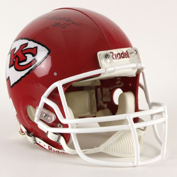 1980s Len Dawson Kansas City Chiefs Signed Full Size Helmet (JSA)