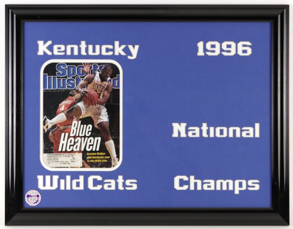 1996 Antoine Walker Kentucky Wildcats National Champions 22" x 27" Framed Display w/ Signed Sports Illustrated (JSA) 