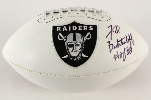 2006-12 Fred Biletnikoff Oakland Raiders Signed NFL Team Logo Ball (JSA)