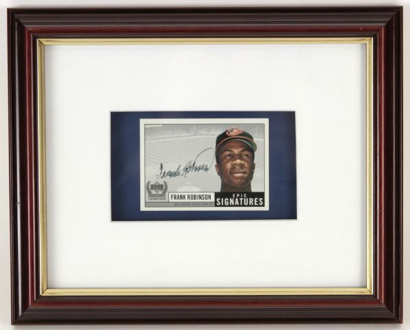 1999 Frank Robinson Baltimore Orioles Signed Upper Deck Epic Signatures Card 9" x 11" Framed Display (JSA)