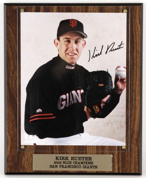 2002 Kirk Rueter San Francisco Giants Signed 11" x 13" Display (JSA)