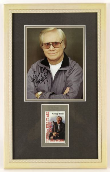 1990s George Jones Signed 14" x 22" Framed Photo (MEARS LOA)