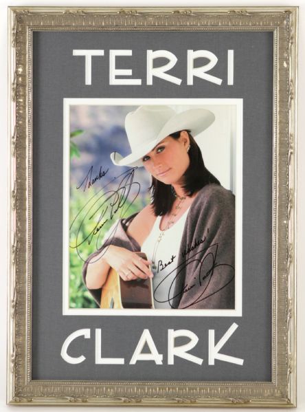 1990s Terri Clark Country Music Signed 14" x 19" Framed Display (JSA)