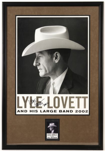 2002 Lyle Lovett Signed 25" x 36" Framed Print (JSA)