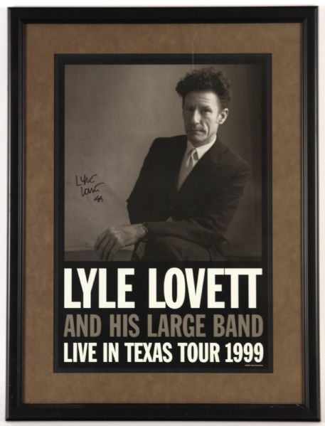 1999 Lyle Lovett And His Large Band Live In Texas Tour Signed 21" x 28" Framed Print (JSA)
