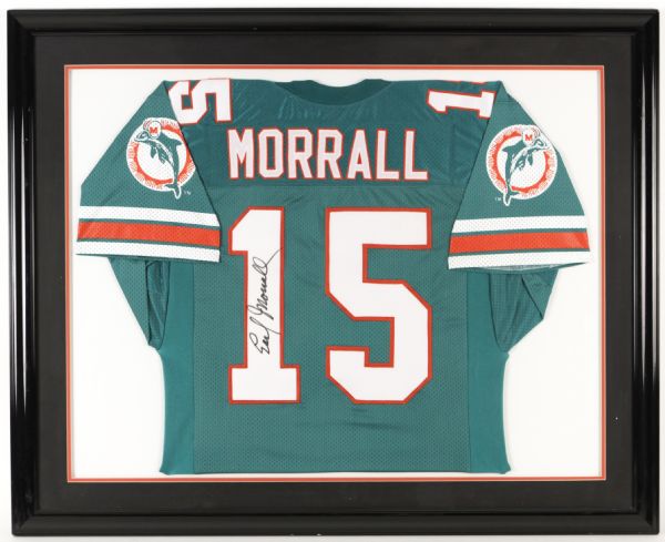 1980s Earl Morrall Miami Dolphins Signed 33" x 42" Framed Jersey (JSA)