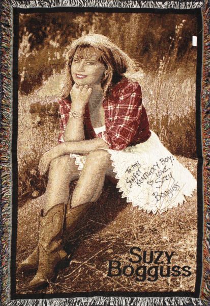 2000s Suzy Bogguss Country Music Signed 36" x 52" Afghan (JSA)