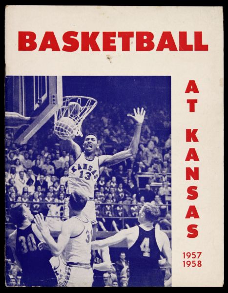 1957-58 Kansas Jayhawks Wilt Chamberlain Allen Field House Basketball Game Program 