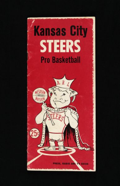 1962-63 Kansas City Steers American Basketball League Press Radio TV Guide