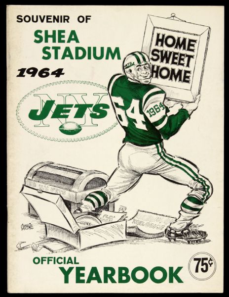 1964 New York Jets Shea Stadium Inaugural Season Official Yearbook