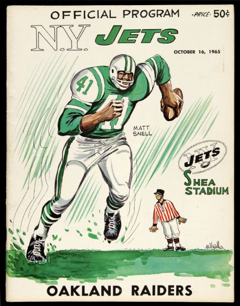 1965 New York Jets Oakland Raiders Shea Stadium AFL Game Program