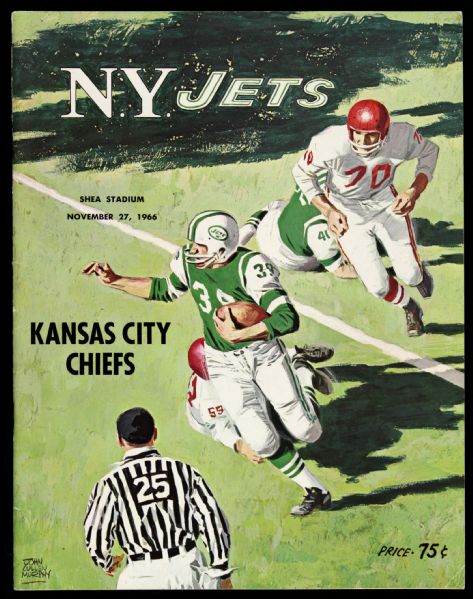 1966 New York Jets Kansas City Chiefs Shea Stadium AFL Game Program