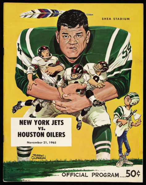 1965 New York Jets Houston Oilers Shea Stadium AFL Game Program