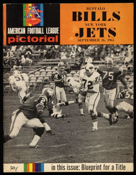 1965 Buffalo Bills New York Jets War Memorial Stadium AFL Game Program