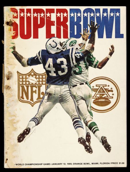 1969 New York Jets Baltimore Colts Super Bowl III Game Program