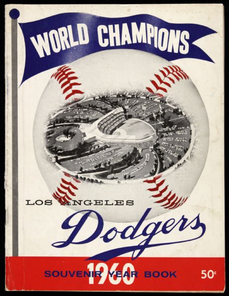 1960 Los Angeles Dodgers Defending World Champions Team Yearbook