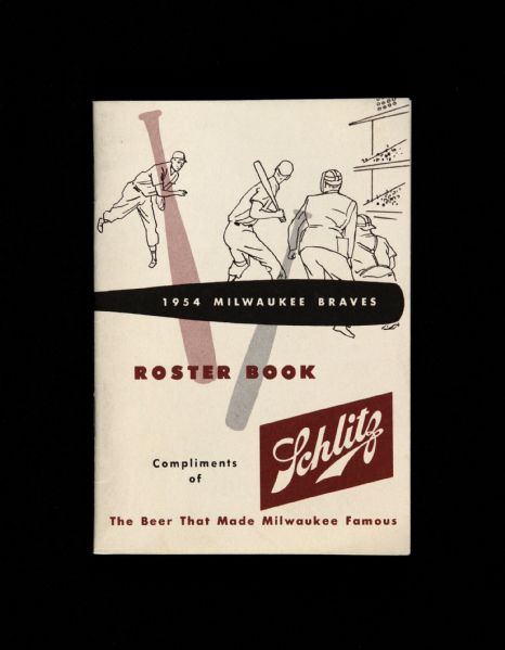 1954 Milwaukee Braves Schlitz Roster Book