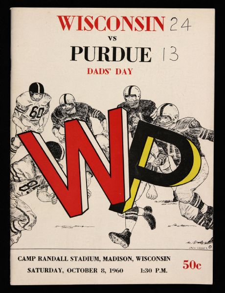 1960 Wisconsin Badgers Purdue Boilermakers Camp Randall Stadium Big Ten Game Program