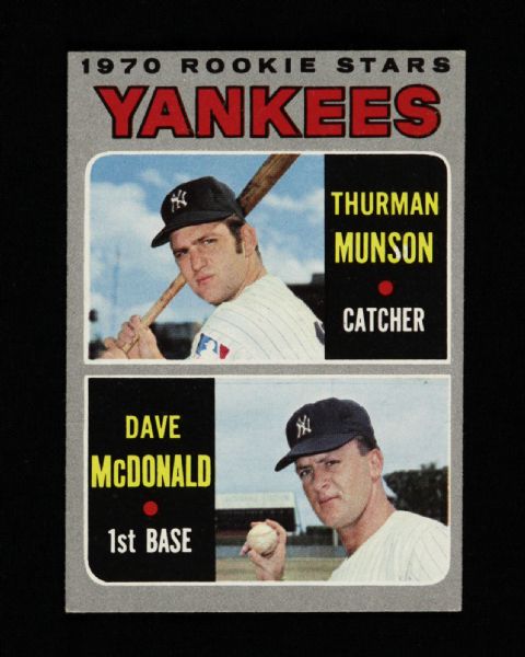 1970 Thurman Munson Dave McDonald New York Yankees Topps #189 Rookie Trading Card