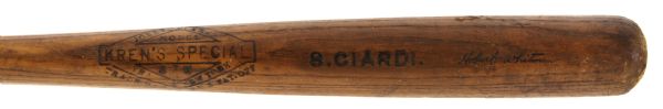 1924-30 Hobart "Rabbit" Whitman/S. Ciardi Krens Special Professional Model Game Used Bat (MEARS LOA)