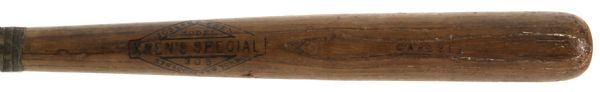 1924-30 Cleo/Roy Carlyle Sidewritten Krens Special Professional Model Game Used Bat (MEARS LOA)