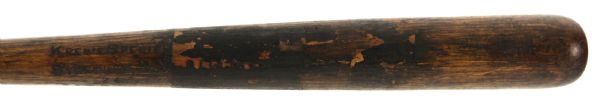 1925 Josh Billings Krens Special Professional Model Game Used Bat (MEARS LOA) Sidewritten "Josh Billings 6-17-25"