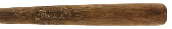1934-44 Blank Barrel H&B Louisville Slugger Professional Model Game Used Bat (MEARS LOA)