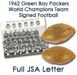 1962 Green Bay Packers World Champions Signed The Duke Football w/ 39 Signatures Including Starr, Nitschke, Hornung & More (JSA Full Letter)