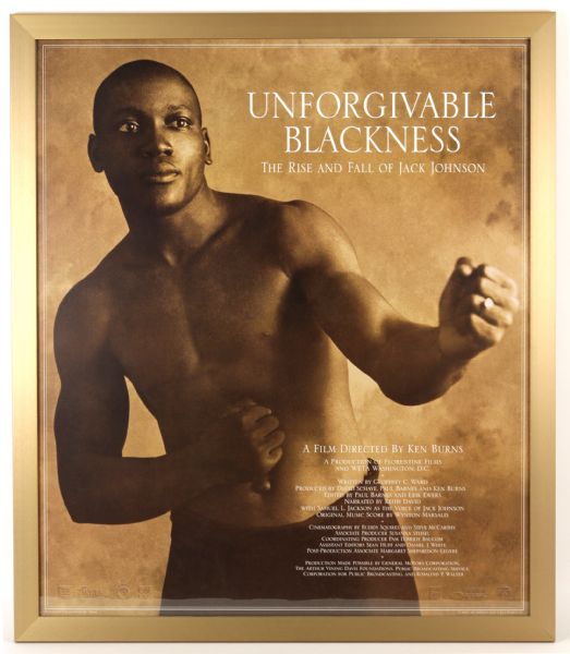 2004 Unforgivable Blackness The Rise And Fall Of Jack Johnson 30" x 34" Framed Movie Poster