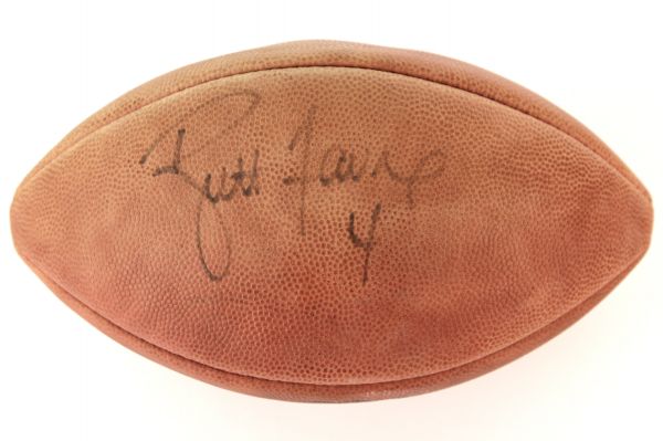 1997 Brett Favre Mark Chmura Green Bay Packers Signed Super Bowl XXXI Football (JSA)