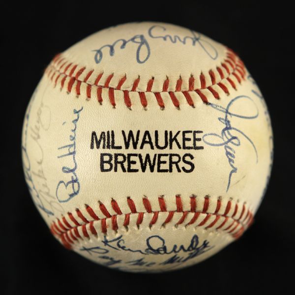 1972-74 Milwaukee Brewers Team Signed Baseball w/ 22 Signatures Including Del Crandall, Harvey Kuenn & More (JSA)