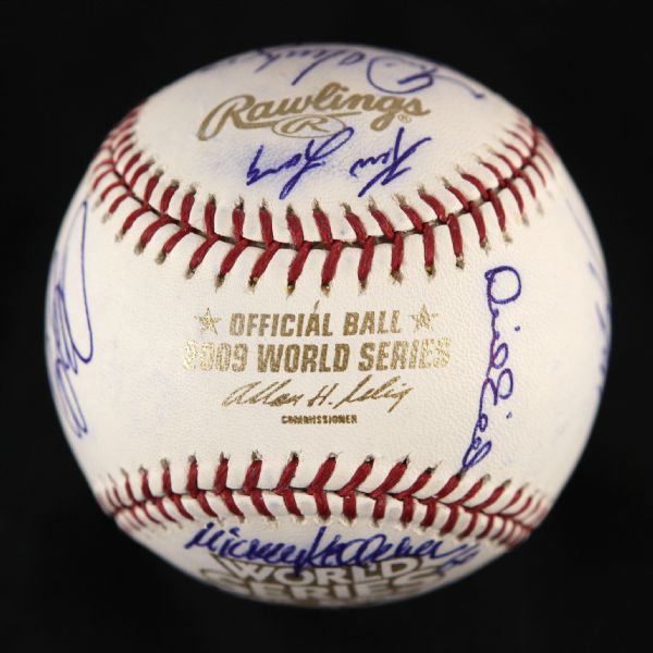 2009 New York Yankees World Series Champions Team Signed OWS Selig Baseball w/ 23 Signatures Including Mark Texeira, Joe Girardi & More (JSA)