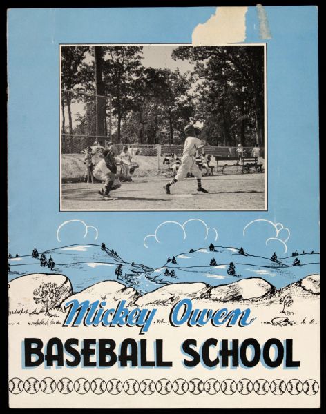 1959-61 Mickey Owen Cardinals/Dodgers/Cubs Signed Baseball School Brochure and Postcards - Lot of 3 (JSA)